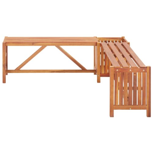 Garden Corner Bench with Planter 117x117x40cm Solid Acacia Wood - Image 2