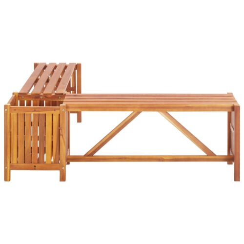 Garden Corner Bench with Planter 117x117x40cm Solid Acacia Wood - Image 4