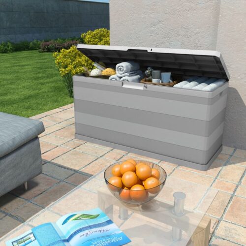 Garden Storage Box Grey 117x45x56cm - Image 2