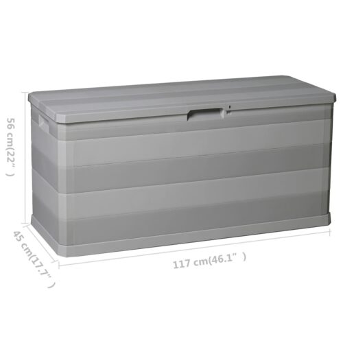 Garden Storage Box Grey 117x45x56cm - Image 8