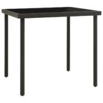 Outdoor Dining Table Anthracite 80x80x72cm Glass Steel