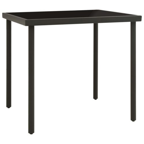 Outdoor Dining Table Anthracite 80x80x72cm Glass Steel - Image 2
