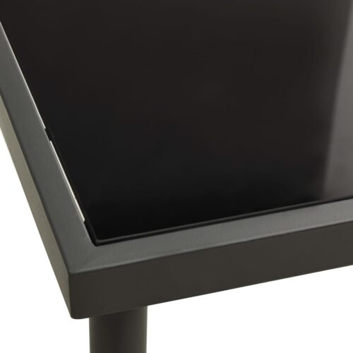 Outdoor Dining Table Anthracite 80x80x72cm Glass Steel - Image 3
