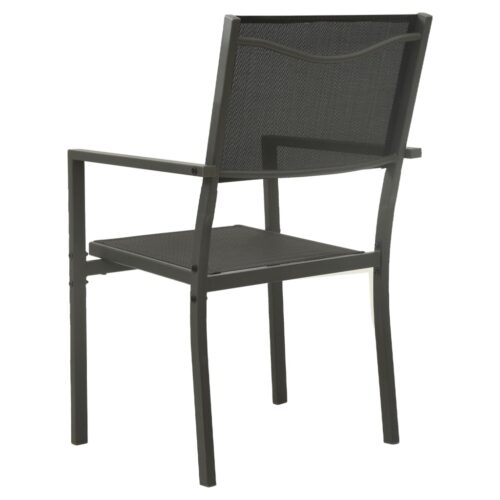 Garden Chairs 2pcs Textilene Steel Black Anthracite - Image 5