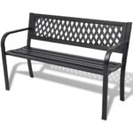 Garden Bench 118cm Steel Black