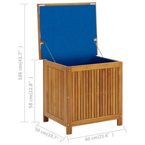 Outdoor Storage Box Garden Patio Deck Shed Tool Chest Wood Timber Bench Seat 60x50x58cm - Image 8