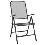 Folding Garden Chairs 2pcs Expanded Metal Mesh Anthracite