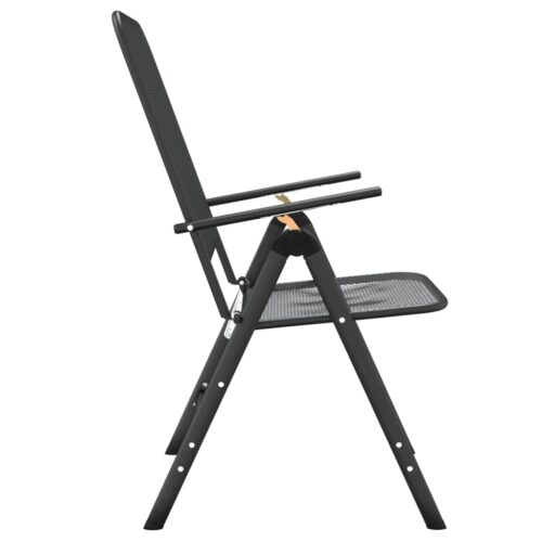 Folding Garden Chairs 2pcs Expanded Metal Mesh Anthracite - Image 5
