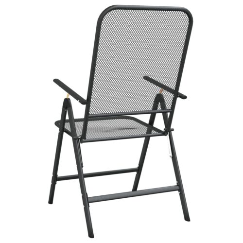 Folding Garden Chairs 2pcs Expanded Metal Mesh Anthracite - Image 6
