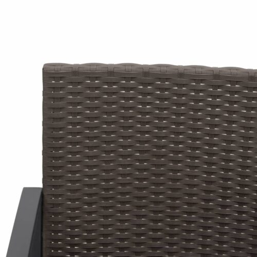 2-Seater Garden Bench with Cushions Brown PP Rattan - Image 6