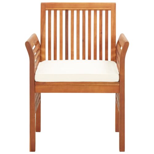 Garden Dining Chair with Cushion Solid Acacia Wood - Image 2