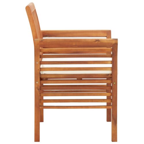 Garden Dining Chair with Cushion Solid Acacia Wood - Image 3