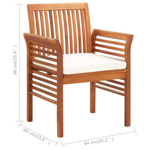 Garden Dining Chair with Cushion Solid Acacia Wood - Image 7