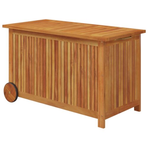 Garden Storage Box with Wheels 90x50x58cm Solid Wood Acacia