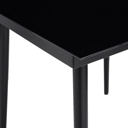 Garden Dining Table Black 80x80x74cm Steel Glass - Image 4