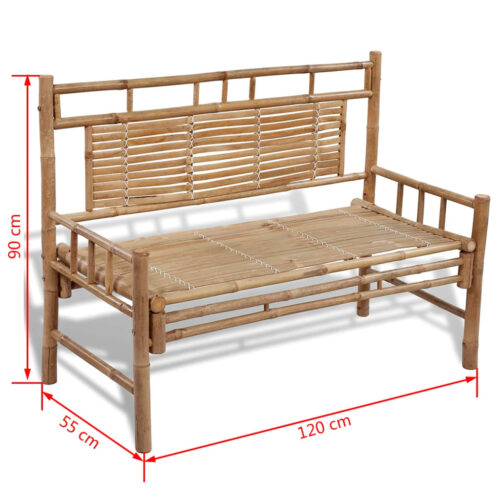 Garden Bench 120cm Bamboo - Image 5