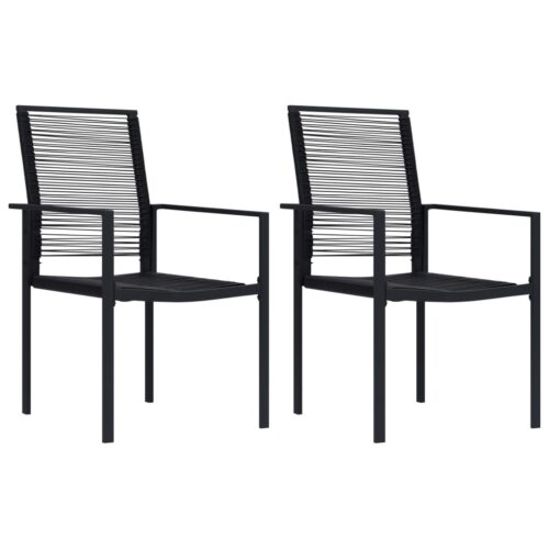 Garden Chairs 2pcs PVC Rattan Black
