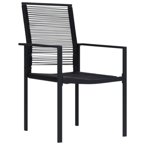 Garden Chairs 2pcs PVC Rattan Black - Image 2