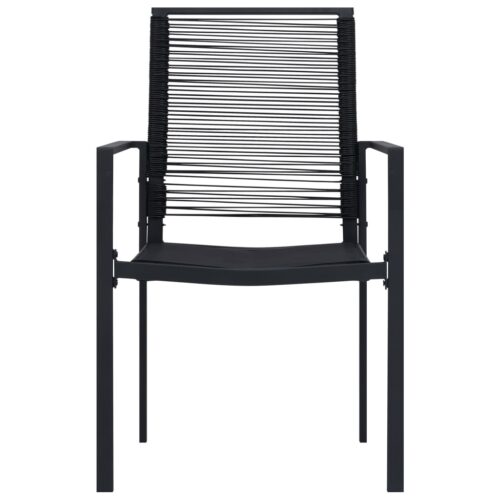 Garden Chairs 2pcs PVC Rattan Black - Image 3
