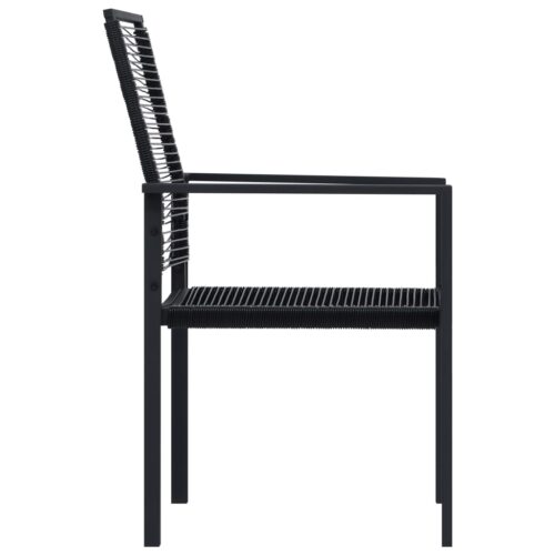 Garden Chairs 2pcs PVC Rattan Black - Image 4