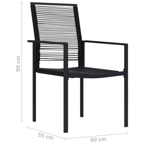 Garden Chairs 2pcs PVC Rattan Black - Image 8