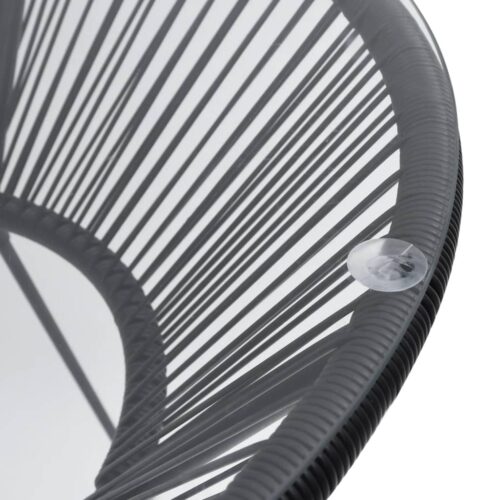 Garden Dining Table Black 70x74cm Rattan Glass - Image 3