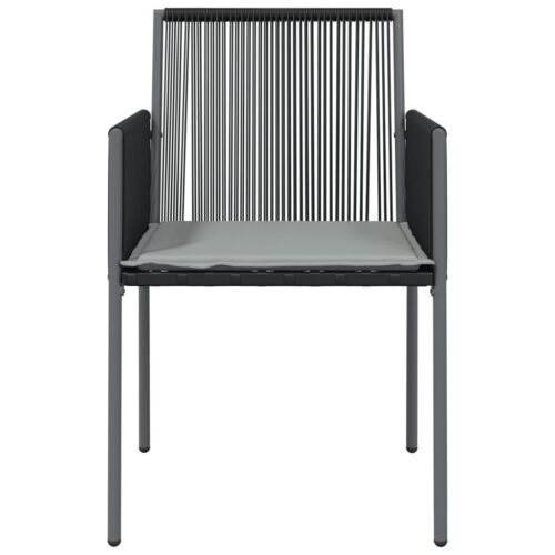 Garden Chairs with Cushions 2pcs Black 54x60.5x83.5cm Poly Rattan - Image 4