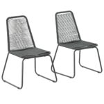 Outdoor Chairs 2pcs Poly Rattan Black