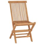 Folding Garden Chairs 2pcs Solid Teak Wood
