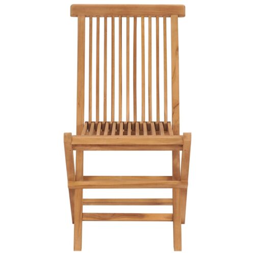 Folding Garden Chairs 2pcs Solid Teak Wood - Image 4