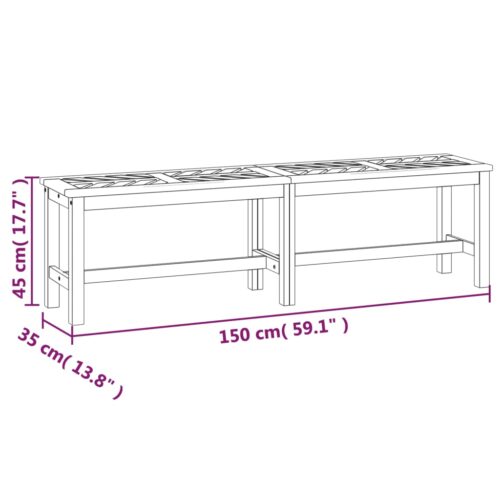 Garden Bench 150cm Solid Wood Acacia - Image 7