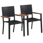 Outdoor Chairs 2pcs Poly Rattan Black