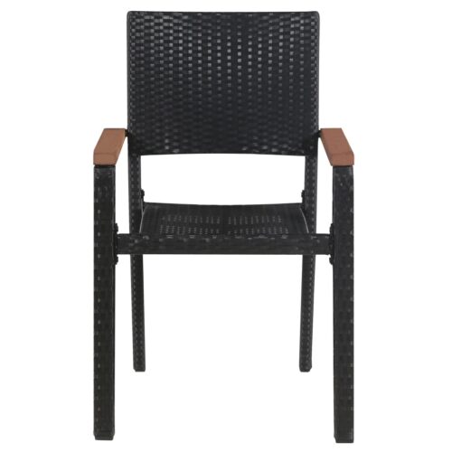 Outdoor Chairs 2pcs Poly Rattan Black - Image 3