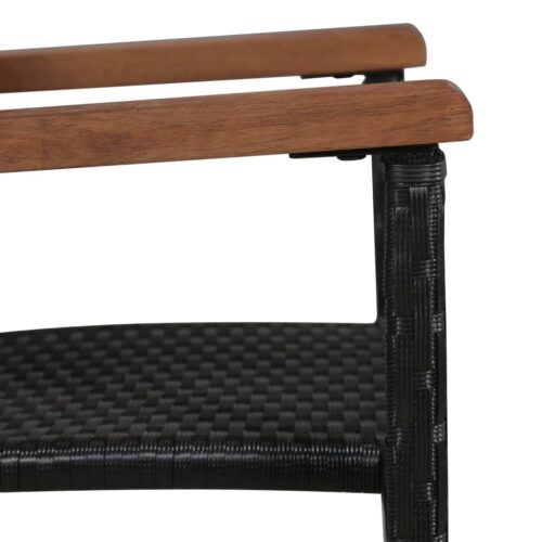 Outdoor Chairs 2pcs Poly Rattan Black - Image 4