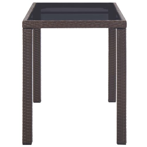 Garden Table Brown 123x60x74cm Poly Rattan - Image 3