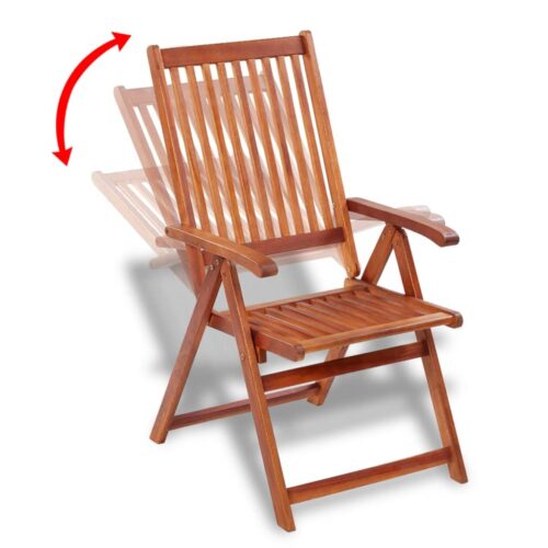 Folding Garden Chairs 2pcs Solid Acacia Wood Brown - Image 5