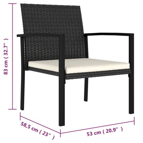 Garden Dining Chairs 2pcs Poly Rattan Black - Image 5