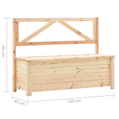 Storage Bench 120cm Solid Pine Wood - Image 7