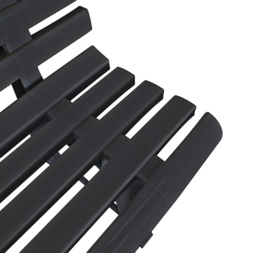 Garden Bench Plastic Outdoor Patio Seater Park Seat Lounge Chair Grey Anthracite 145.5cm - Image 4