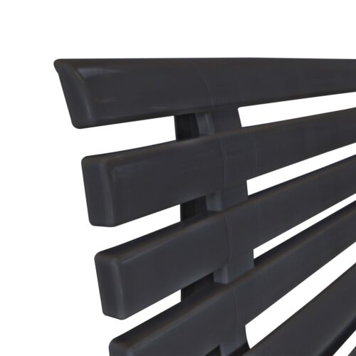 Garden Bench Plastic Outdoor Patio Seater Park Seat Lounge Chair Grey Anthracite 145.5cm - Image 5