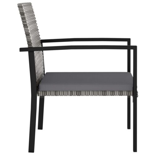 Garden Dining Chairs 2pcs Poly Rattan Grey - Image 3