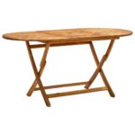 Folding Garden Table 160x85x75cm Solid Acacia Wood