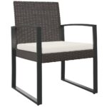 Garden Dining Chairs 2pcs Brown PP Rattan