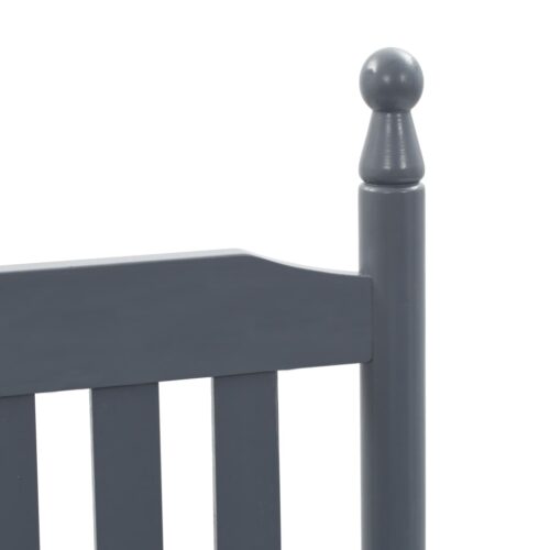 Rocking Chair with Curved Seat Grey Poplar Wood - Image 5