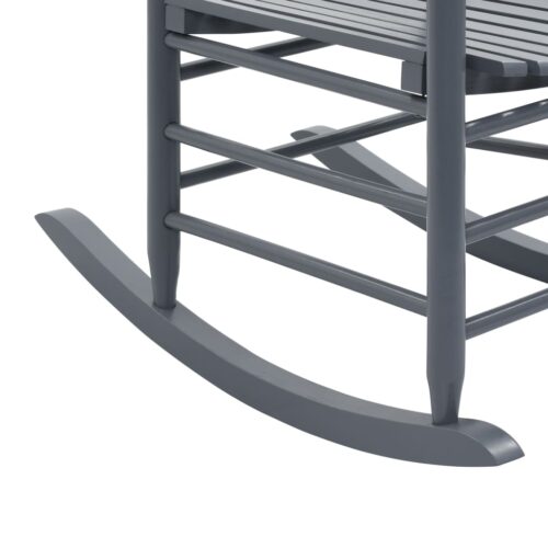 Rocking Chair with Curved Seat Grey Poplar Wood - Image 7