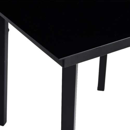 Garden Dining Table Black 140x70x74cm Steel Glass - Image 5