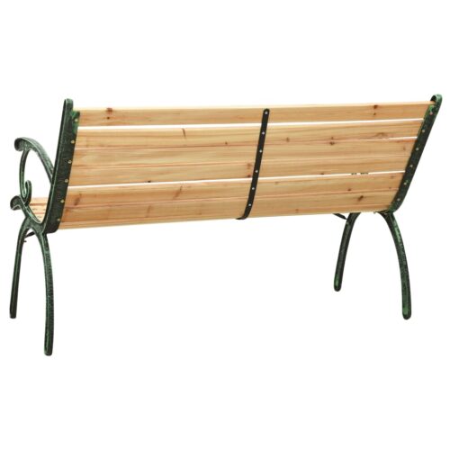 Garden Bench 123cm Cast Iron Solid Firwood - Image 4
