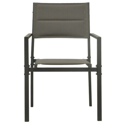 Garden Chairs 2pcs Textilene Steel Grey Anthracite - Image 3