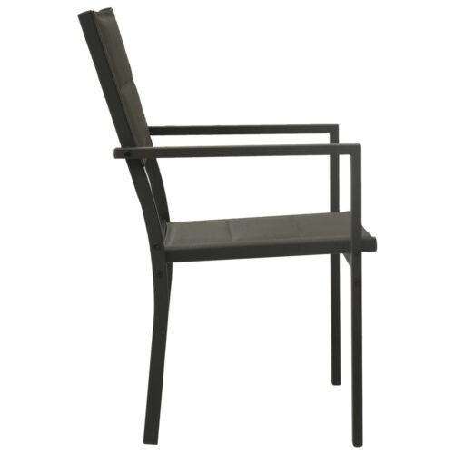Garden Chairs 2pcs Textilene Steel Grey Anthracite - Image 4