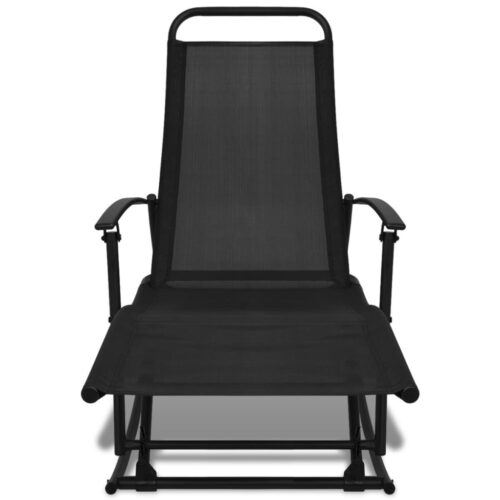 Garden Rocking Chair Steel Textilene Black - Image 2